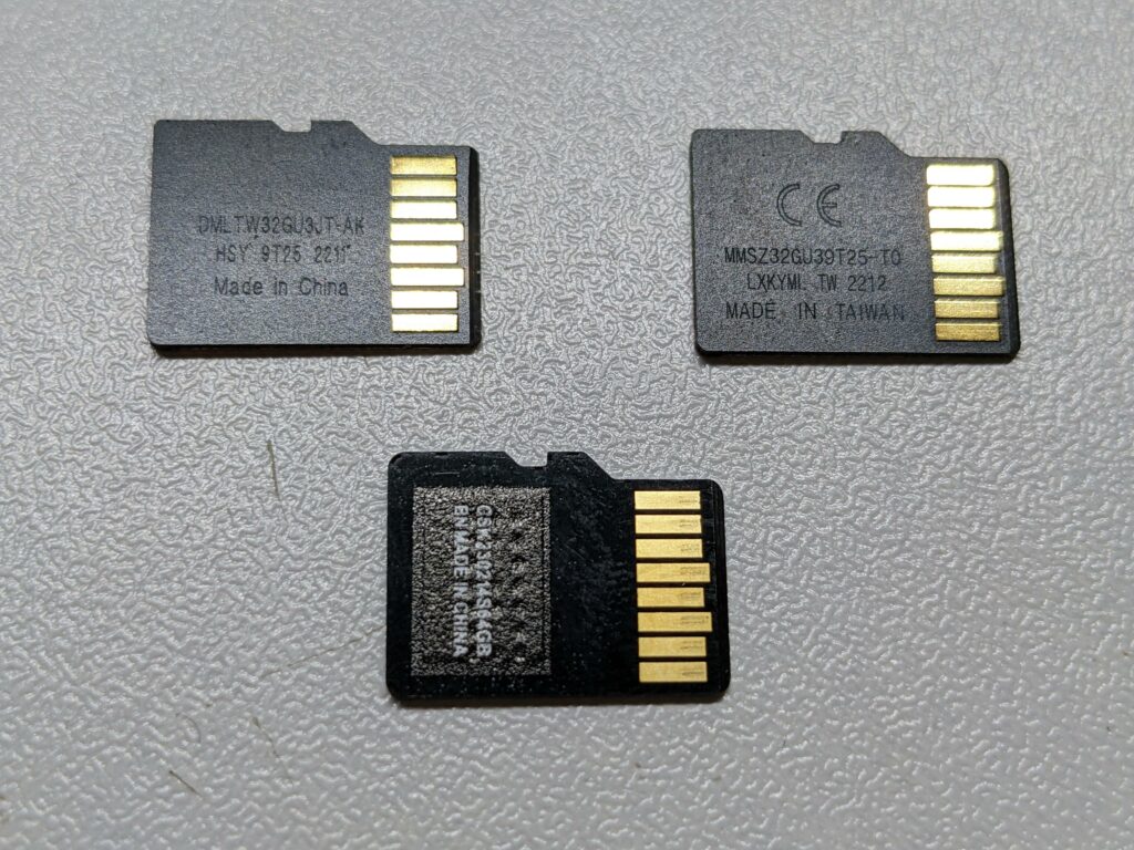 AliExpressの「US $1.99から商品３点以上」でたくさん買ってみたのでレビュー
中華 レビュー
SDカード32GB・64GB
高速カード16ギガバイト32ギガバイト128グラムメモリカード64ギガバイトtfオリジナル128ギガバイトミニsd32gbメモリカード8ギガバイト
マイクロSDカード,32GB,Extreme Pro,携帯電話用
オリジナルミニsdカードClass10メモリカード64ギガバイトミニカードcartaoデメモリアtfカードのためのホーン
DMLTW32GU3JT-AK
HSY 9T25 2211
MMSZ32GU39T25-T0
LXKYML TW 2212
CSK730214S64GB
