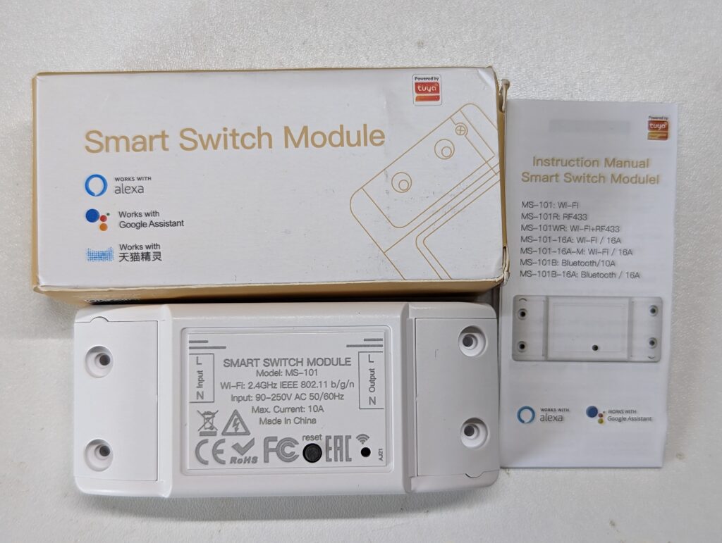 AliExpressで買ったスマートスイッチ(ESP8285)にArduino IDEのスケッチを書き込む
MS-101
Smart Switch Module