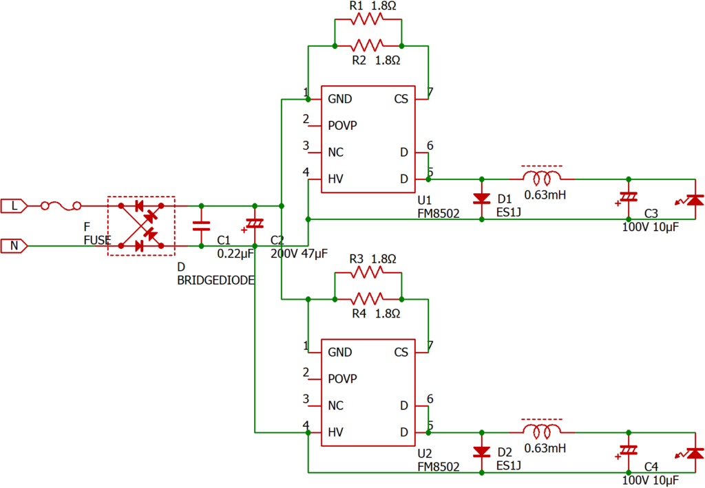 LEDシーリングライトCLG-40Wを可変に改造したかった
FM8502
ES1J
回路図