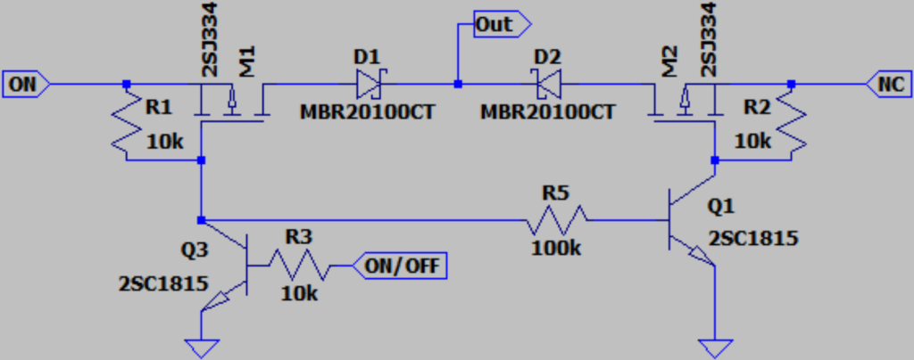 MOSFETを使ったc接点リレーの等価回路
ロードスイッチ