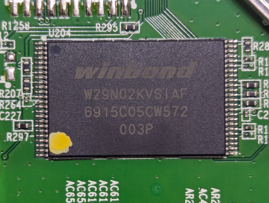 BUFFALO WSR-5400AX6/DMBを分解からファームウェアダンプまで
winbond W29N02KVSIAF