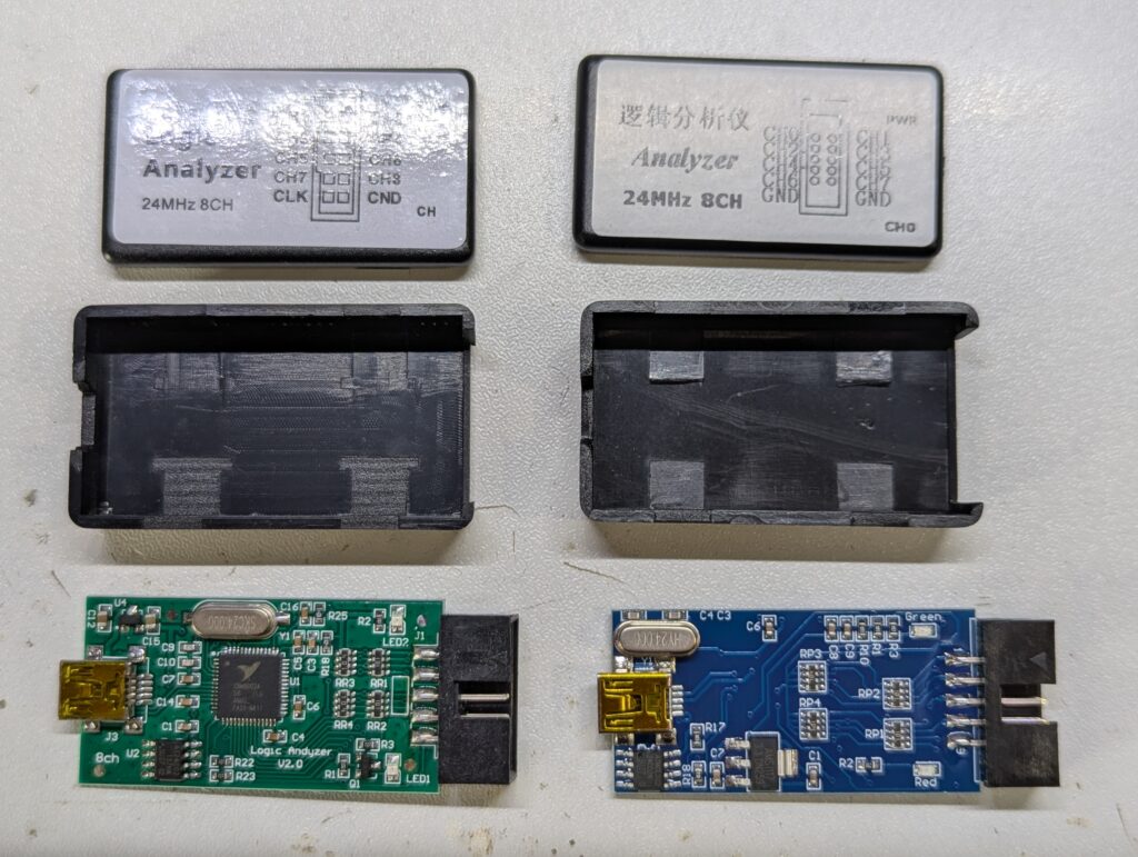 Analyzer 24MHz 8CH 分解したところ(表)